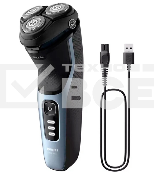 Электробритва Philips S3243/12 черный/голубой