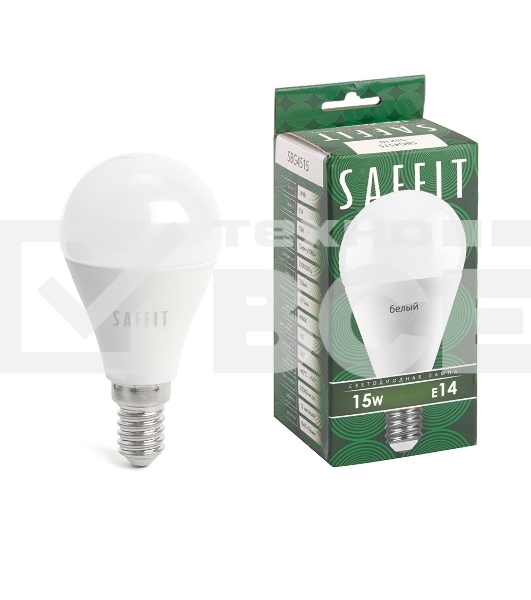 Лампа светодиодная SAFFIT SBC3715 LED 15вт Е14 белый матовый шар