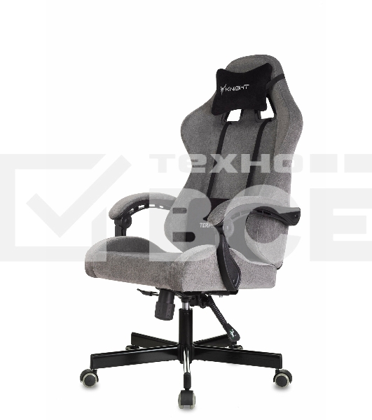 Кресло игровое Knight Terminator серый Light-19, крестов. металл