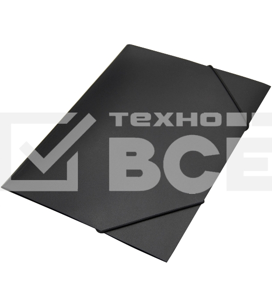 Папка на резинке Silwerhof Eco A4 пластик кор.15мм 0.5мм черный