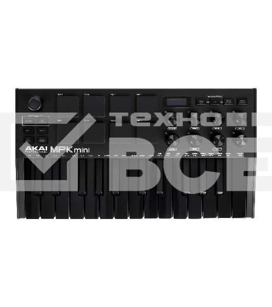 Клавиатура MIDI AKAI [MPK Mini MK3 Black] 25 мини клавиш, 8 пэдов, 8 энкодеров, цвет черный