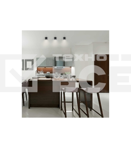 Светильник Gauss LED накладной с рассеивателем 10W 3000K 88х75мм 1/30 черный