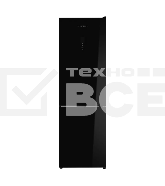 Холодильник Kuppersberg RFCN 2013 BG черное стекло двухкамерный 240/95л морозилка снизу, No Frost