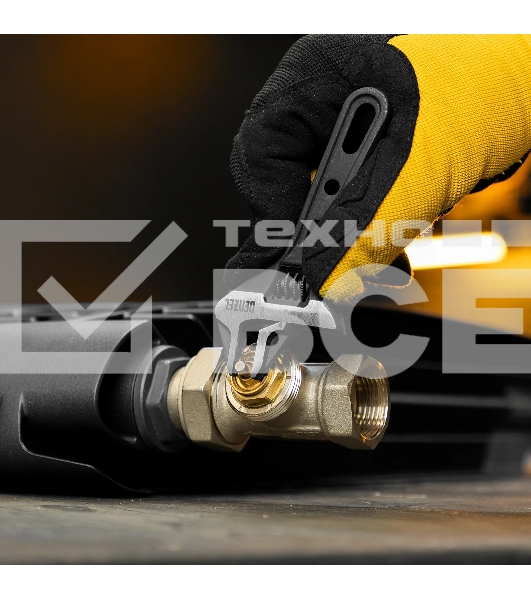 Ключ разводной Denzel 115 мм, CrV, кованый, укороченная рукоятка