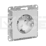 Механизм розетки EKF UP1-SOA-110 16А, с заземлением, без шторок, алюминий Эпика, фото 1