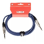 Кабель гитарный FORCE FGC-09/3 BL1/4' TS Jack - 1/4' TS Jack, высококачественный, малошумящий с проводниками из безкислородной меди OFC, диаметр 6 мм, профессиональные металлические разъемы, длина 3 м, цвет синий, фото 1