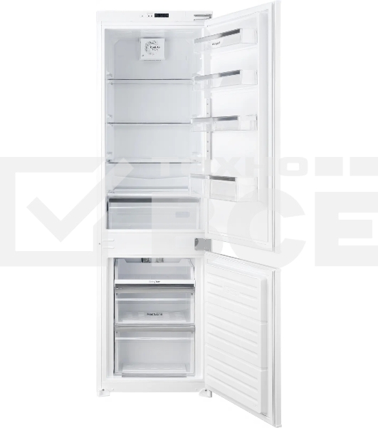Встраиваемый холодильник Weissgauff WRKI 178 V белый двухкамерный 181/70л морозилка снизу, капельная система