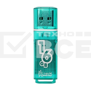 Флеш диск 16Gb Smart Buy Glossy series Green