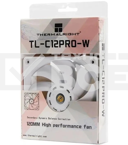 Вентилятор для корпуса Thermalright TL-C12 PRO-W белый, 120 мм, 1850 об/мин, 29.6 дБ, 4 pin