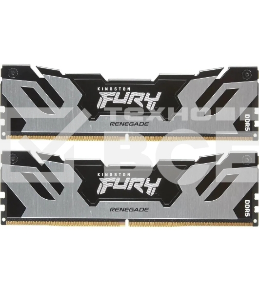 Оперативная память Kingston Fury Renegade, DDR5, 32GB (2x16GB), 8000MHz, CL38, с радиаторами, серебристый/черный