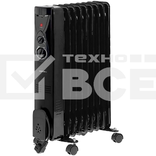 Масляный обогреватель Centek CT-6201 (9 секций) черный, 2000 Вт, 20 м2, термостат