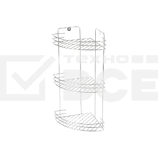 Полка угловая трехъярусная РЫЖИЙ КОТ Vento 19*19*41 см хром (310847)