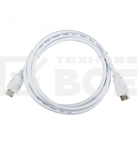 Кабель ACD-DHHM2-18W ACD-DHHM2-18W HDMI 2.0, Golden Plated,19m/19m, белый, 1.8м, (742248)