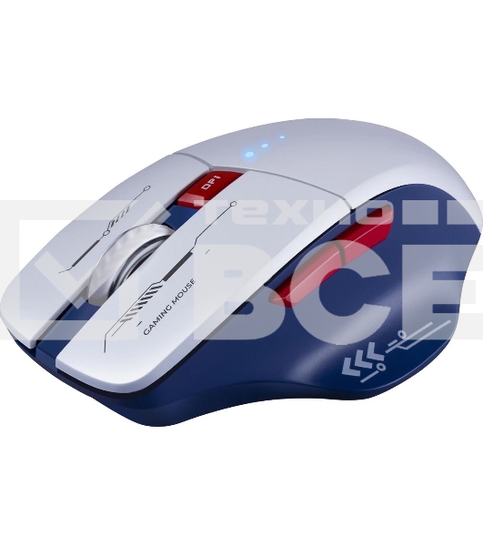 Мышь беспроводная Defender Tisa GM-126 белый/синий, 1600 dpi, радиоканал, Bluetooth, USB, кнопки - 6