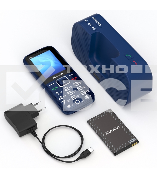Телефон Maxvi RT-04 blue + док-станция