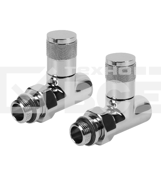 Набор дизайн-вентилей, PIANO, прямой (хром) 1/2