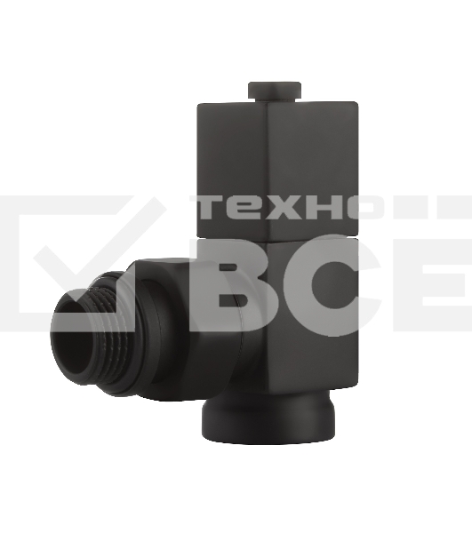 Набор дизайн-вентилей CUBE, угловой черный 1/2