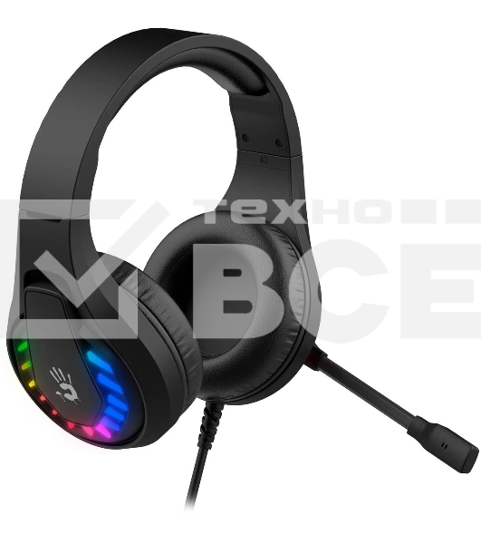 Гарнитура проводная с микрофоном A4Tech Bloody G230 черный 2м накладные USB оголовье (G230)