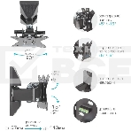 Кронштейн для телевизора Kromax CASPER-102 черный, 10'-32' макс. 25 кг, настенный, поворот и наклон, фото2