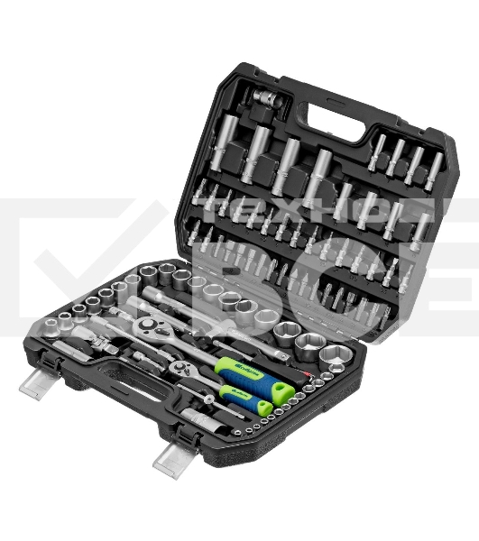 Набор инструментов Сибртех 13388 1/2', 1/4', пластиковый кейс, 94 предмета