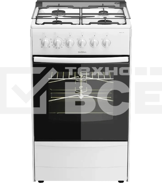 Плита комбинированная Darina 1B KM 441 306 W белый/черный, конфорок 4 шт, духовка 50 л, 50 см x 85 см x 53 см