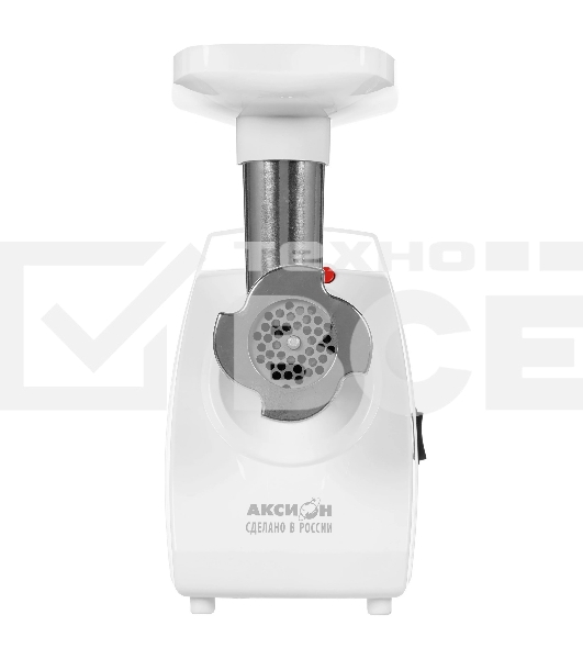 Мясорубка электрическая Аксион М33.04 белый, 1500 Вт, 1.7 кг/мин, реверс, защита от перегрузки, насадки - 5