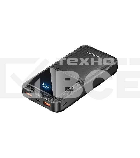 Портативный аккумулятор Vention 20000mAh(M/C-A/A)22.5W Черный с LED Дисплеем