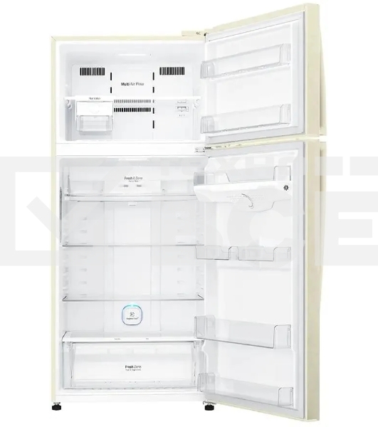 Холодильник LG GN-H702HEHL бежевый двухкамерный 376/155л морозилка сверху, Total No Frost
