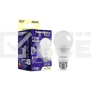 Лампа светодиодная TOKOV ELECTRIC TKE-A60-E27-10-3K 10 Вт А60 3000К Е27 175-265 В