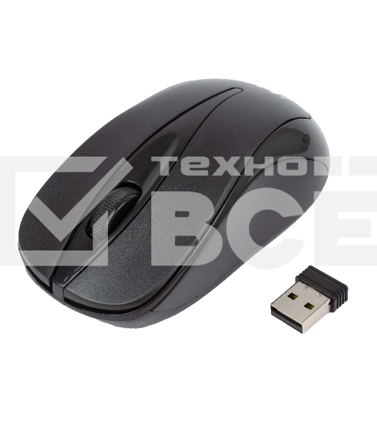 Мышь беспроводная HIPER HOMW-061 черный, 1000 dpi, радиоканал, USB, кнопки - 3
