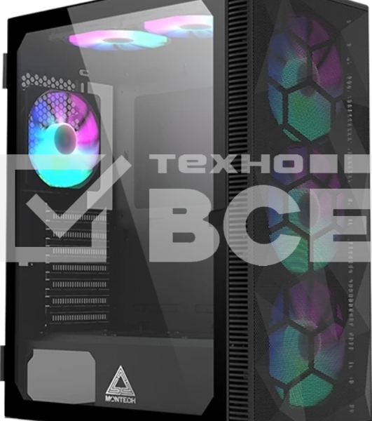 Компьютерный корпус Montech X3 MESH черный без БП ATX 6x120мм 2xUSB3.0 1xUSB3.1 audio bott PSU