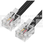 Патч-корд телефонный ExeGate TC4P4C-2M (шнур для телефонной трубки, витой, RJ-10 (4P-4C), 2м, черный), фото 1