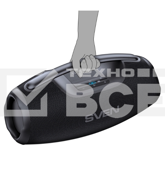 Портативная акустическая система SVEN PS-990, черный, 2.0, 2x90 Вт (RMS), IPx7, TWS, Bluetooth, USB, аккумулятор