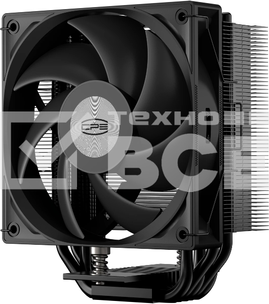 Кулер для процессора PCCooler RT500 BK (240W, 4-pin PWM, LED temp., 152мм, Al/Cu, 5x6мм, 1x120мм, 73.32CFM, 34.9dBA, 2200RPM, S: 1851/1700/1200/115X, AM5/AM4, черный)