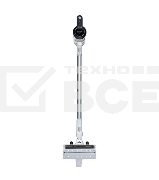Пылесос вертикальный Gorenje SVC216FMLW белый/черный, питание от аккумулятора, 25 Вт, уборка сухая, пылесборник 0.5 л