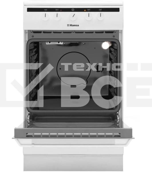 Плита электрическая Hansa FCCW54002 белый, конфорок 4 шт, духовка 68 л, 50 см x 85 см x 60 см