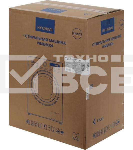Стиральная машина Hyundai WME6004 класс: A+++ загр.фронтальная макс.:6кг белый инвертор