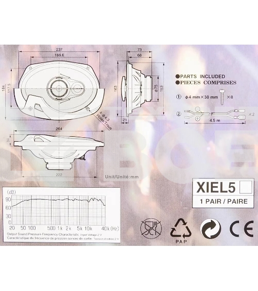 Колонки автомобильные Pioneer TS-R6951S 400Вт 4Ом 15x23см (6x9дюйм) (ком.:2кол.) коаксиальные трехполосные