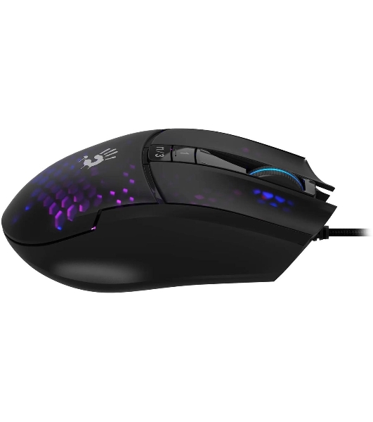 Мышь проводная A4Tech Bloody L65 Max черный/фиолетовый, 12000 dpi, USB, кнопки - 7