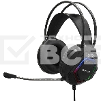 Гарнитура Exegate Cosmos HS-704GL чёрный, проводная, USB, виртуальный звук 7.1, подсветка, фото 1