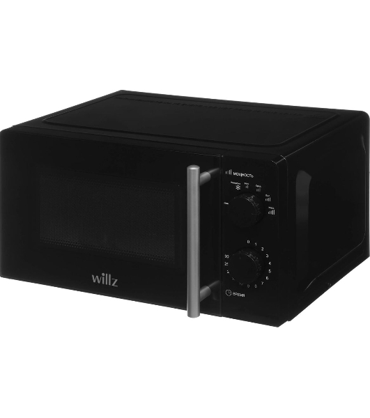 Микроволновая печь WILLZ MOS-1706MB черный, 17 л, 700 Вт, переключатели — поворотный механизм