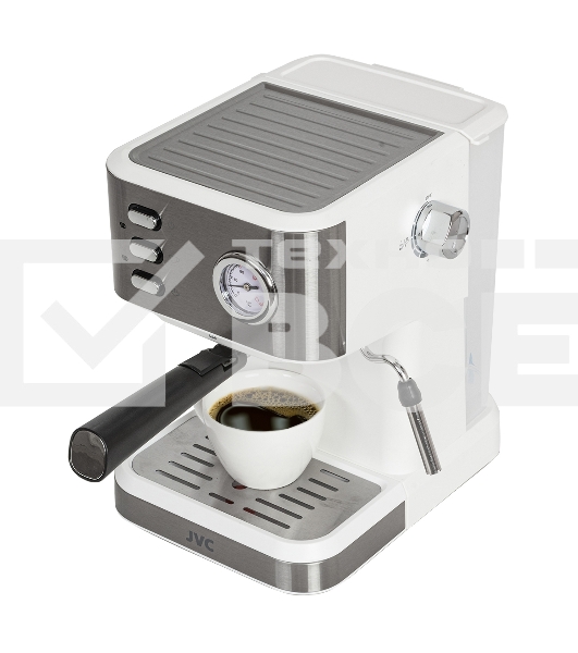 Кофеварка рожковая JVC JK-CF33 white, молотый, 1.5 л, 1050 Вт, 20 Бар