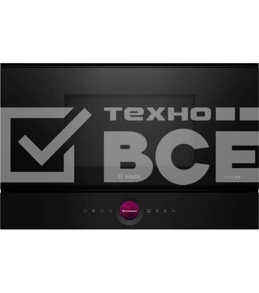 Микроволновая печь встраиваемая Bosch BFR9221B1 чёрный, 21 л, 900 Вт, переключатели - поворотный механизм/сенсор