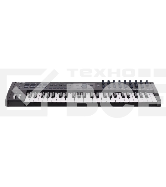 Клавиатура MIDI [230621] Arturia [KeyLab mkII 49 Black] 49 клавиш, чувствительных к силе нажатия с послекасанием, 16 пэдов с RGB-подсветкой, 9 фейдеров, 9 поворотных регуляторов, входы для педалей экспрессии и сустейна, 4 выхода CV/Gate, MIDI, USB