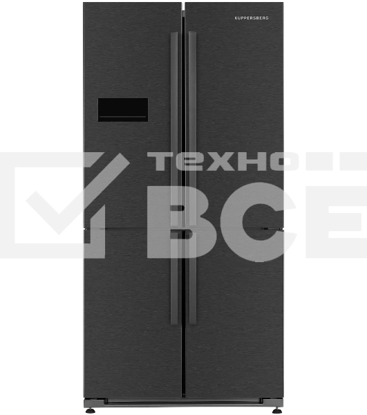 Холодильник Kuppersberg NMFV 18591 DX темный металл трехкамерный 390/170л морозилка снизу, No Frost, Side by Side