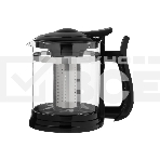 Чайник заварочный MALLONY Fabriano, объем 1,6 л, стеклянный, ручка/крышка/дно из полипропилена, черный (910130), фото 1