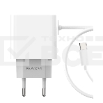 Сетевое зарядное устройство Maxvi CHL-242T 2.4A, with Type-C cable, 2хUSB-A, белый, фото2