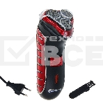 Электробритва Sakura SA-5414RB красно-черный(Бритва электрическая, сухое бритье, работа от аккумулятора. 3 бреющие головки. Индикатор заряда батарейки. Защитная крышка. Щеточка для очистки.), фото2