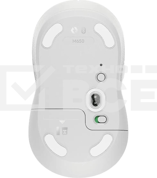 Мышь беспроводная Logitech Signature M650 белый, 4000 dpi, радиоканал, Bluetooth, USB, кнопки - 5