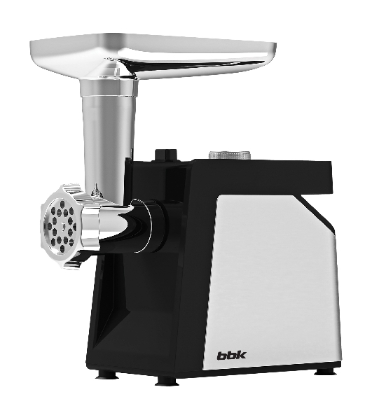 Мясорубка электрическая BBK MG2010 металлик/черный, 2000 Вт, 2.0 кг/мин, реверс, защита от перегрузки, металлический лоток, насадки - 4